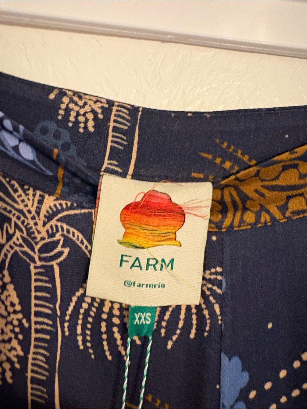 FARM Rio Navy Botanical Scene Maxi Skirt with Gold Accents - Picture 3 of 4